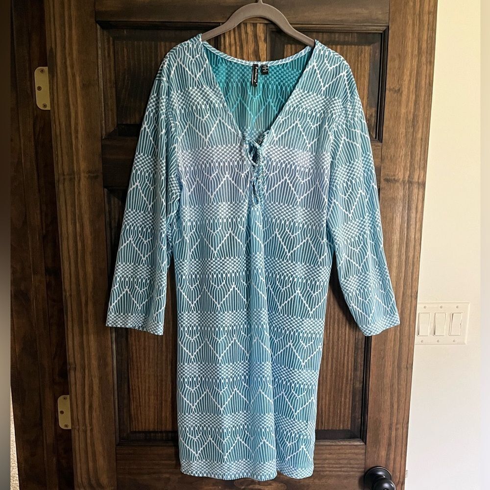 Lace up Swim Cover Up Tunic Bathing suit Cover Up Size XX Large PortaCruz Macy’s - Picture 2 of 3